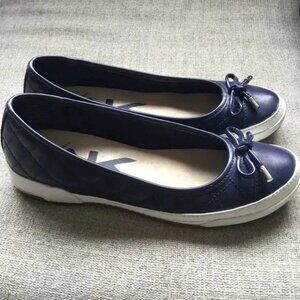 Ann Klein Navy Quilted Tapio Ballet Sneaker Flats Size 7.5